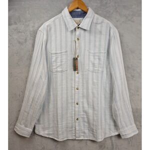 Carbon 2 Cobalt Double Lined Flannel Button Up Shirt Pockets Men Large Tall NWT